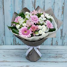 Букет цветов из:  Герберы, Альстромерии и Хризантемы в Тургенево