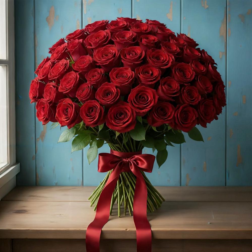 Букет Красные розы Блэк Меджик в Тургенево