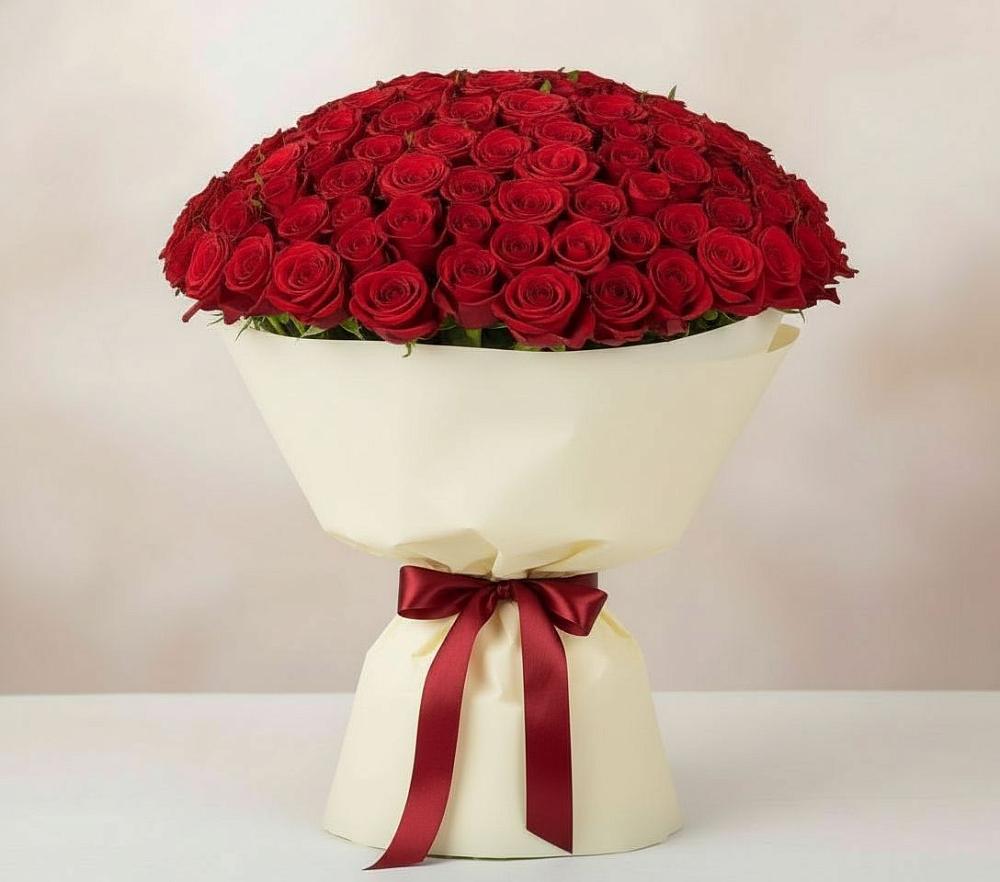 Букет 101 Красная роза Милано в Тургенево