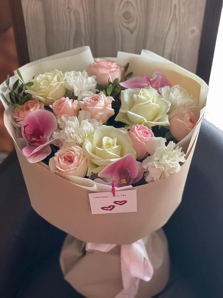 Букет цветов из: Орхидеи, Розы и Гвоздики в Тургенево