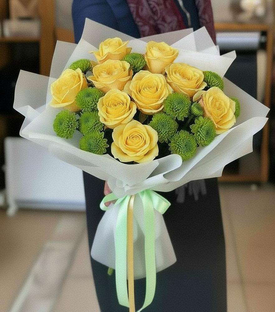 Букет цветов из: Хризантемы и Розы в Тургенево