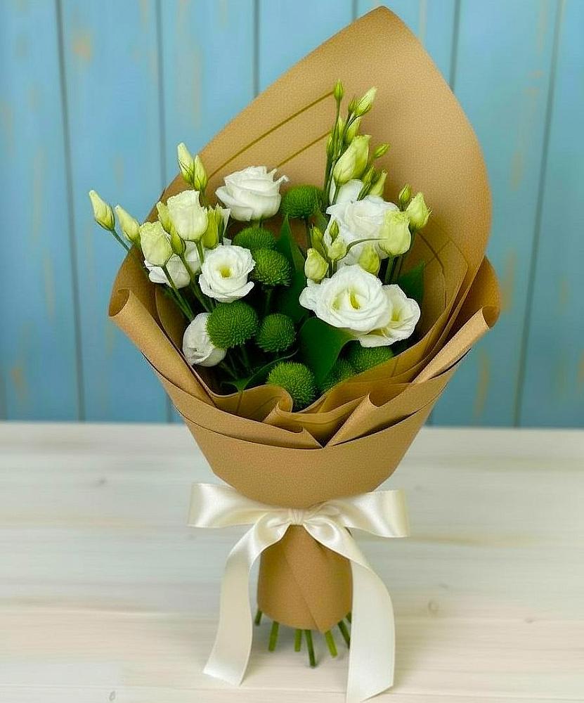 Букет цветов из: Хризантемы и Лизиантусы в Тургенево