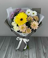 Букет цветов из:  Розы, Герберы и Хризантемы в Тургенево