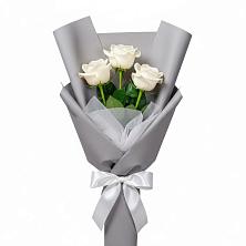 Букет 3 белые розы в Тургенево