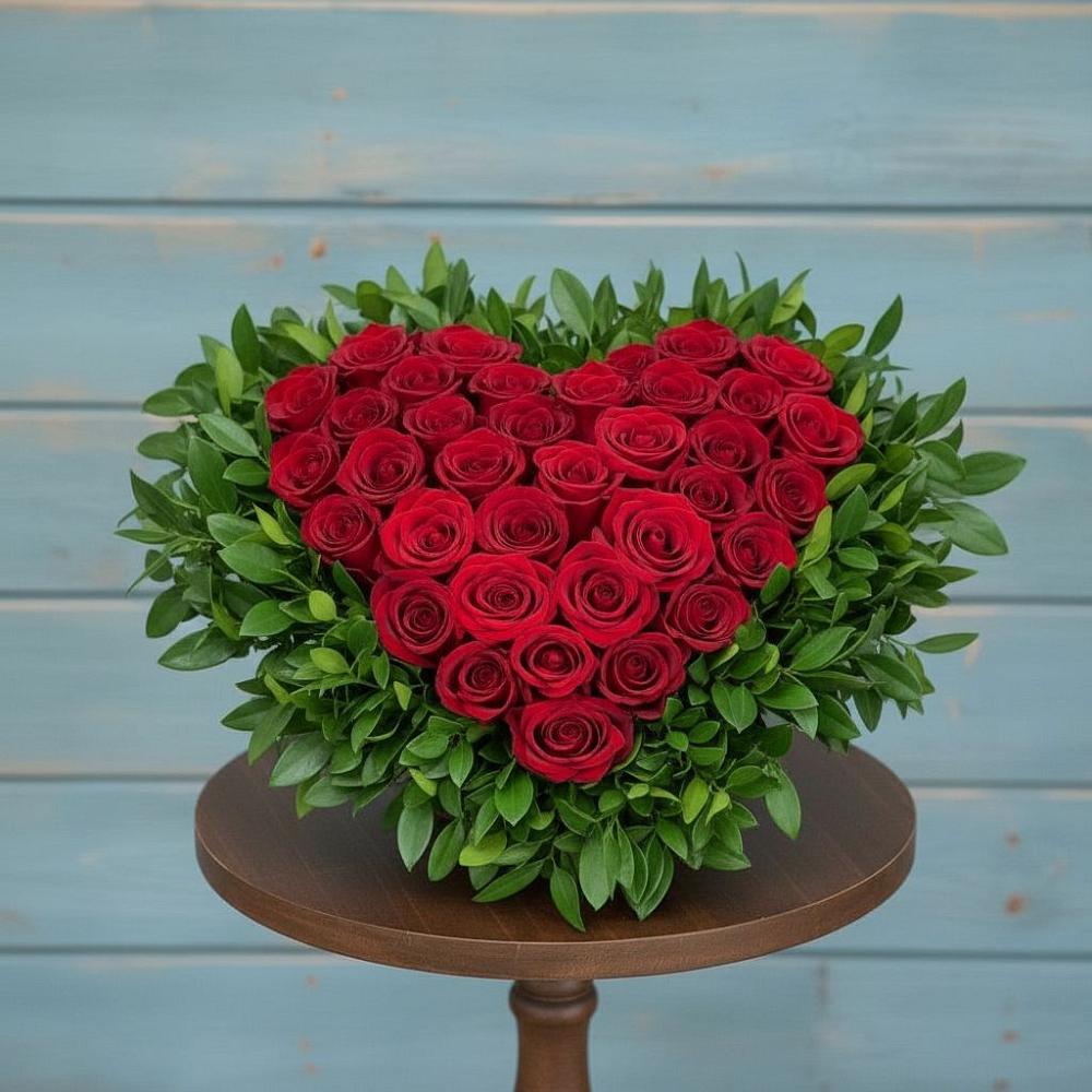 Цветочная композиция из Розы в виде сердца в Тургенево