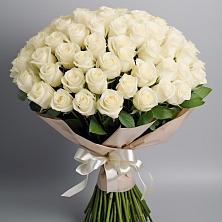 Букет 101 беля роза Белоснежка в Тургенево