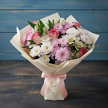 Букет цветов из:  Хризантемы, Альстромерии и Розы #REPLACE_PRED# Тургенево