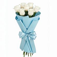 Букет 7 белых роз Проуд в Тургенево