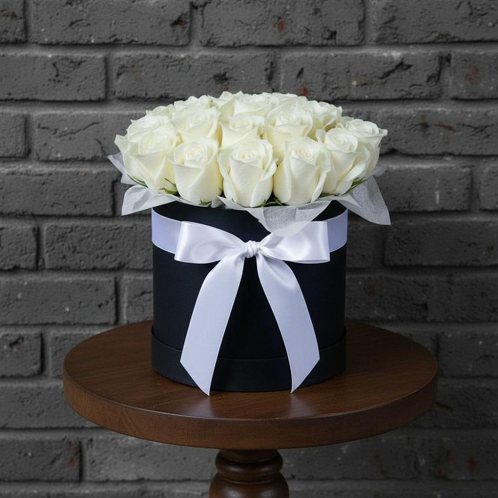 Цветочная композиция из Розы в шляпной коробке в Тургенево