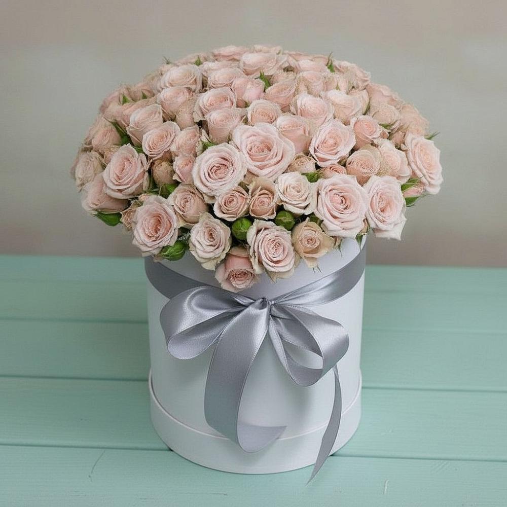 Цветочная композиция из Розы в шляпной коробке в Тургенево