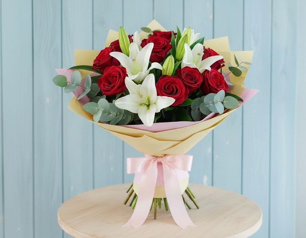 Букет цветов из: Лилии и Розы в Тургенево